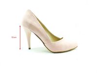 Çarıkçım Topuklu Bayan Ayakkabı - Pudra-Süet - 701 - Thumbnail