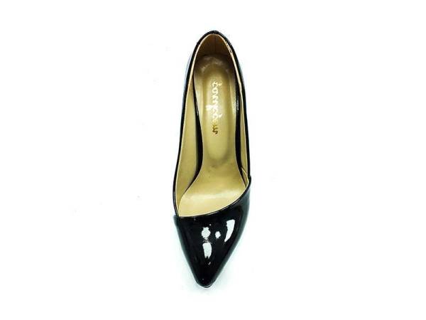 Çarıkçım Topuklu Bayan Ayakkabı - Siyah-Rugan - 701