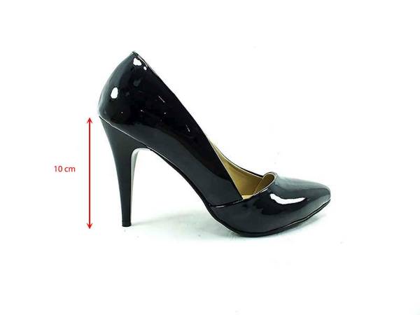 Çarıkçım Topuklu Bayan Ayakkabı - Siyah-Rugan - 701