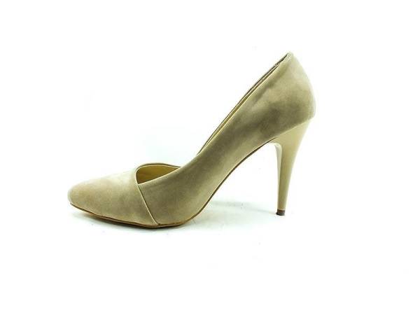 Çarıkçım Topuklu Bayan Ayakkabı - Ten-Süet - 701