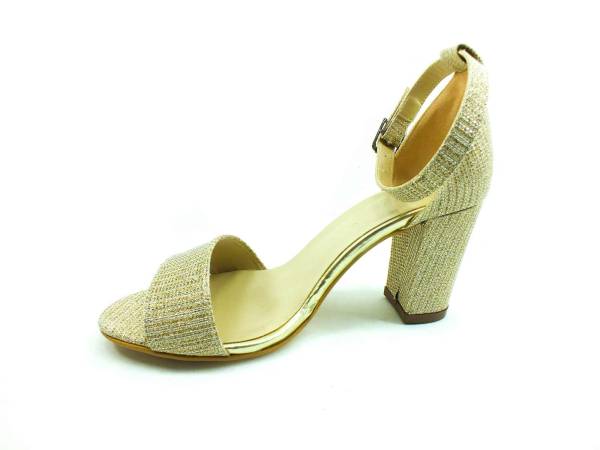 Topuklu Bayan Ayakkabı - Altın-Simli - 25-153