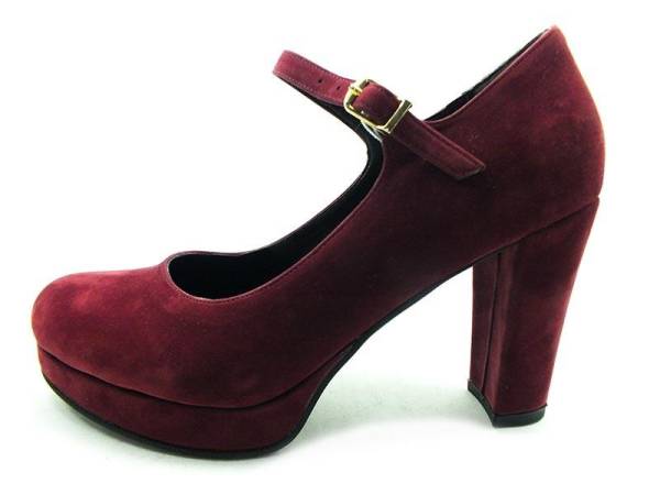 Topuklu Bayan Ayakkabı - Bordo-Süet - 1738