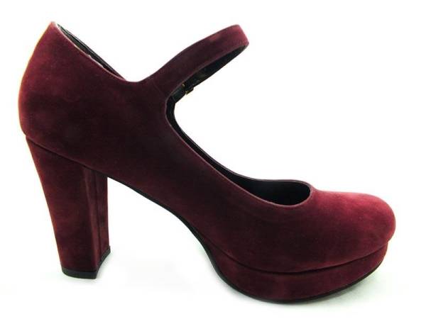 Topuklu Bayan Ayakkabı - Bordo-Süet - 1738