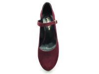 Topuklu Bayan Ayakkabı - Bordo-Süet - 1738 - Thumbnail