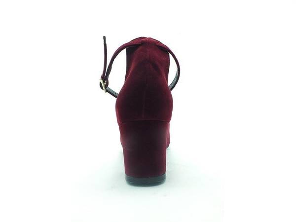 Topuklu Bayan Ayakkabı - Bordo-Süet - 307