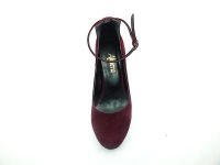 Topuklu Bayan Ayakkabı - Bordo-Süet - 307 - Thumbnail