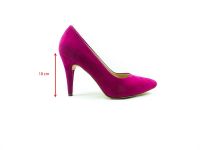 Çarıkçım Stiletto Ayakkabı - Fuşya-Süet - 700 - Thumbnail