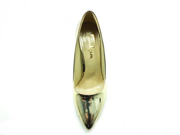 Çarıkçım Stiletto Ayakkabı - Altın-Ayna - 700