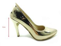 Çarıkçım Stiletto Ayakkabı - Altın-Ayna - 700 - Thumbnail