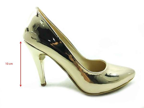 Çarıkçım Stiletto Ayakkabı - Altın-Ayna - 700