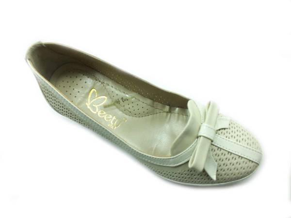 Topuklu Bayan Ayakkabı Hakiki Deri - Bej - 5165