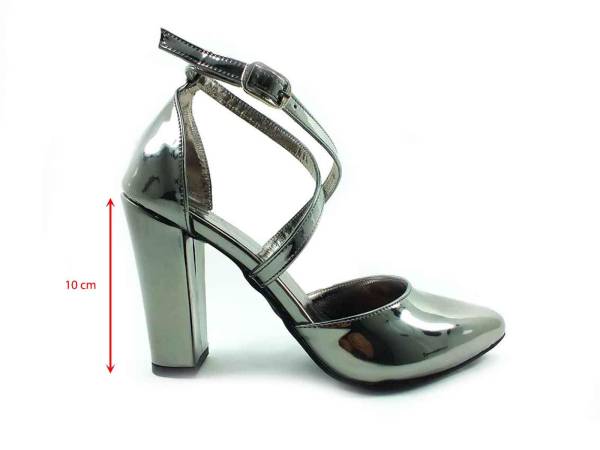 Topuklu Bayan Ayakkabı - Platin-Ayna - 660