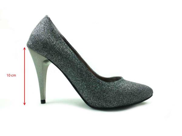 Çarıkçım Stiletto Ayakkabı - Platin-Simli - 700
