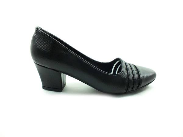 Topuklu Bayan Ayakkabı - Siyah-Kumaş - 8653