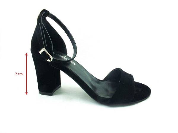 Çarıkçım Topuklu Bayan Ayakkabı - Siyah-Süet - 08