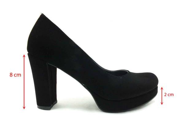 Topuklu Bayan Ayakkabı - Siyah-Süet - 1100-15