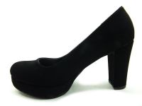 Topuklu Bayan Ayakkabı - Siyah-Süet - 1100-15 - Thumbnail