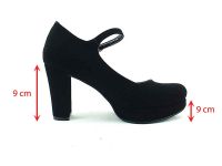 Topuklu Bayan Ayakkabı - Siyah-Süet - 1738 - Thumbnail