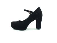 Topuklu Bayan Ayakkabı - Siyah-Süet - 1738 - Thumbnail