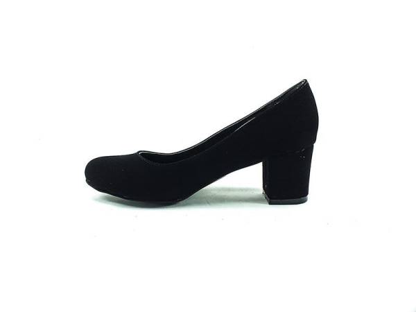 Topuklu Bayan Ayakkabı - Siyah-Süet - 301