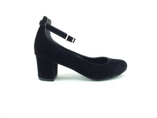 Topuklu Bayan Ayakkabı - Siyah-Süet - 307