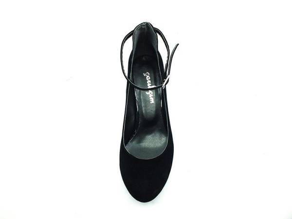 Topuklu Bayan Ayakkabı - Siyah-Süet - 307