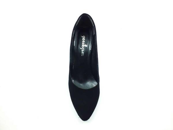 Topuklu Bayan Ayakkabı - Siyah-Süet - 600