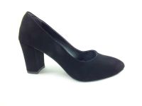 Topuklu Bayan Ayakkabı - Siyah-Süet - 600 - Thumbnail