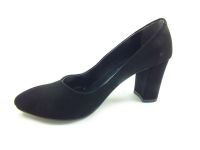 Topuklu Bayan Ayakkabı - Siyah-Süet - 600 - Thumbnail