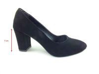 Topuklu Bayan Ayakkabı - Siyah-Süet - 600 - Thumbnail