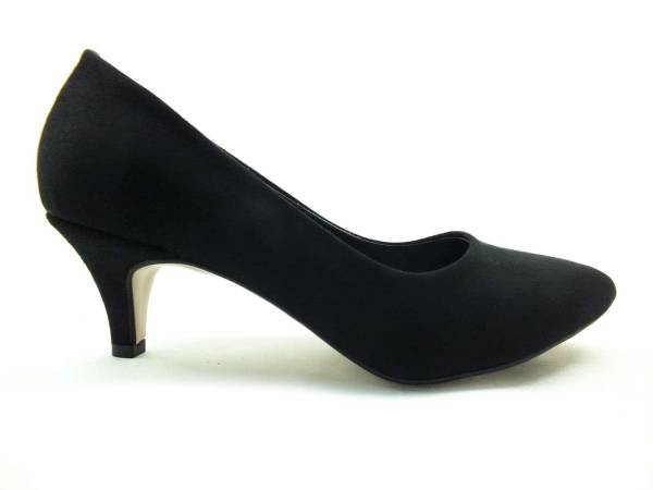 Topuklu Bayan Ayakkabı - Siyah-Süet - 6000