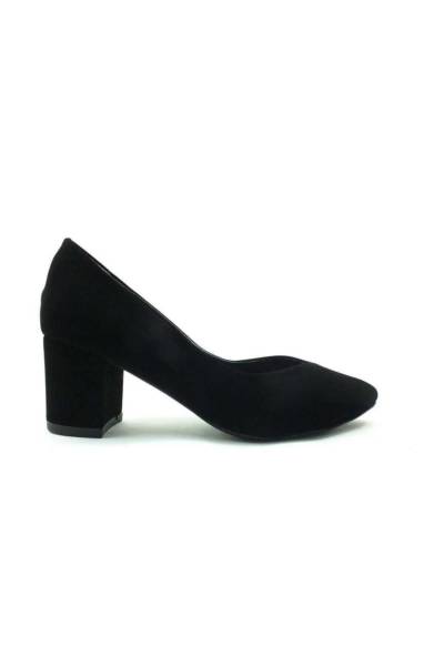Topuklu Bayan Ayakkabı - Siyah-Süet - 610