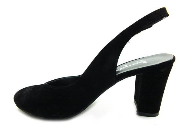 Topuklu Bayan Ayakkabı - Siyah-Süet - 650