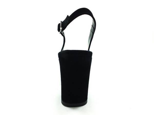 Topuklu Bayan Ayakkabı - Siyah-Süet - 650