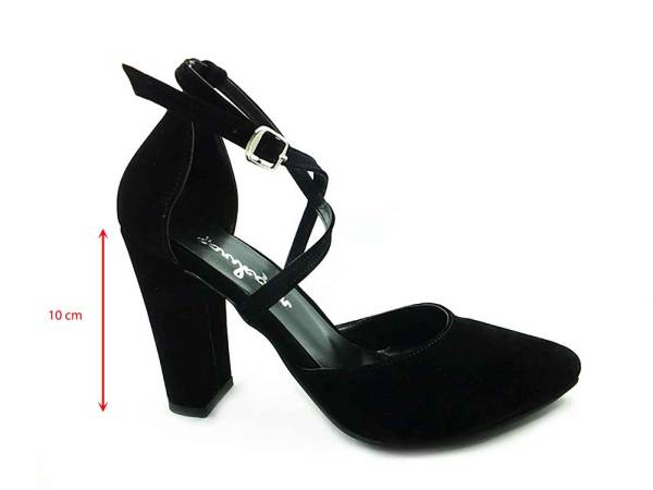 Topuklu Bayan Ayakkabı - Siyah-Süet - 660