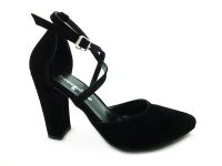 Topuklu Bayan Ayakkabı - Siyah-Süet - 660 - Thumbnail