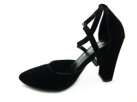 Topuklu Bayan Ayakkabı - Siyah-Süet - 660 - Thumbnail