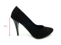 Çarıkçım Stiletto Ayakkabı - Siyah-Süet - 700 - Thumbnail