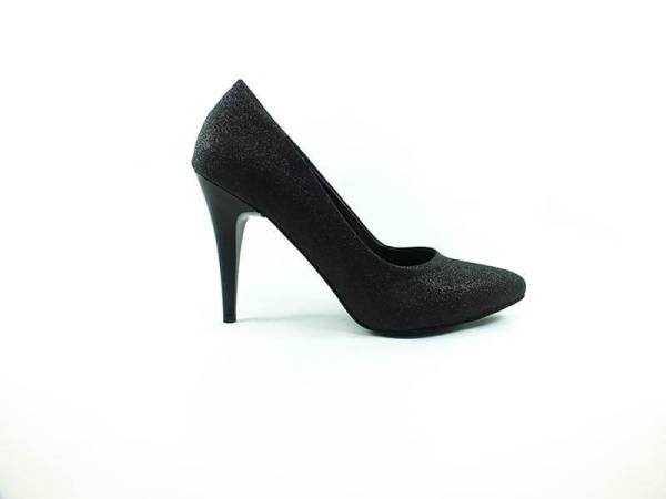 Çarıkçım Stiletto Ayakkabı - Siyah-Simli - 700