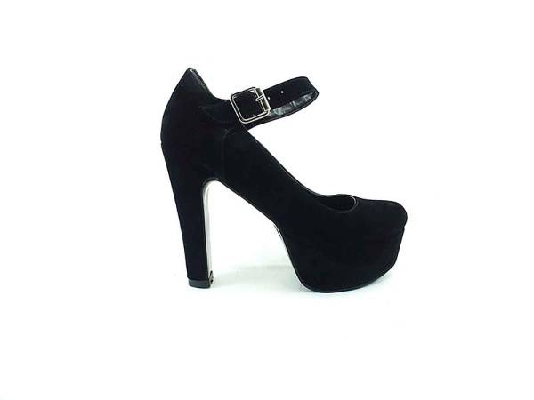 Topuklu Platform Bayan Ayakkabı - Siyah-Süet - 80