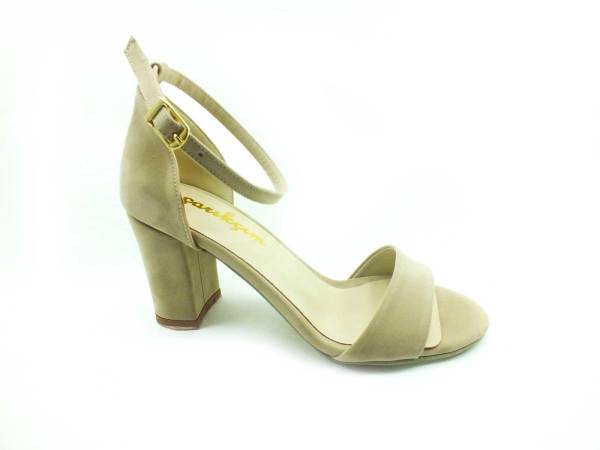 Çarıkçım Topuklu Bayan Ayakkabı - Ten-Süet - 08