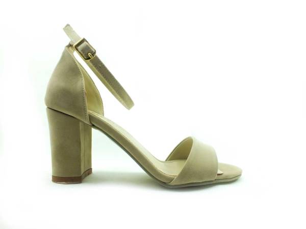 Çarıkçım Topuklu Bayan Ayakkabı - Ten-Süet - 08