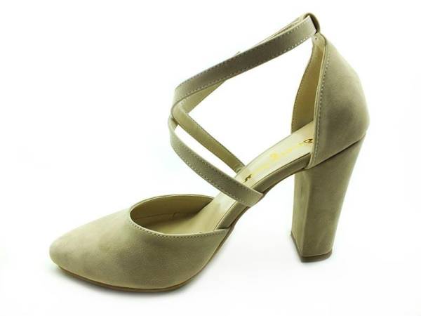 Topuklu Bayan Ayakkabı - Ten-Süet - 660