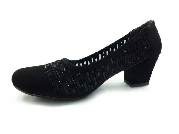 Topuklu Kadın Ayakkabı - Siyah-Süet - 8611