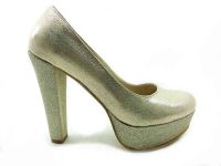 Topuklu Platform Bayan Ayakkabı - Altın-Sıvama - 1900 - Thumbnail
