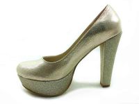 Topuklu Platform Bayan Ayakkabı - Altın-Sıvama - 1900 - Thumbnail