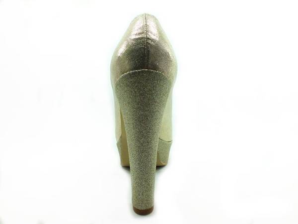 Topuklu Platform Bayan Ayakkabı - Altın-Sıvama - 1900