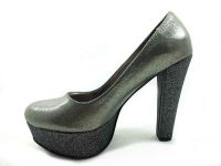 Topuklu Platform Bayan Ayakkabı - Platin-Sıvama - 1900 - Thumbnail