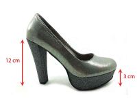 Topuklu Platform Bayan Ayakkabı - Platin-Sıvama - 1900 - Thumbnail