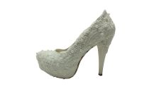 Topuklu Platform Bayan Ayakkabı - Sedef-Dantel - 1816 - Thumbnail